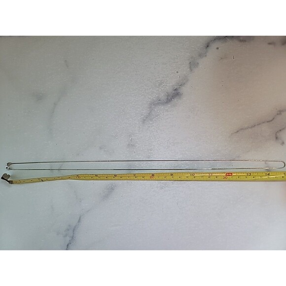 Extra Long 925 Sterling Silver Box Chain Necklace Vintage Italy, READ - Picture 7 of 10